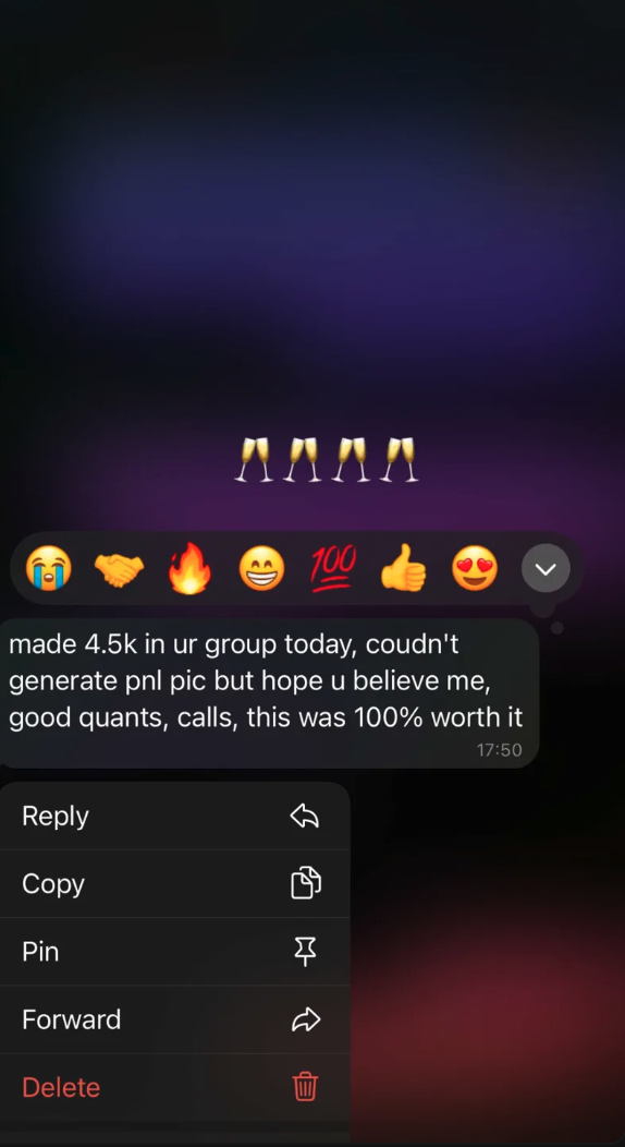 Member testimonial screenshot